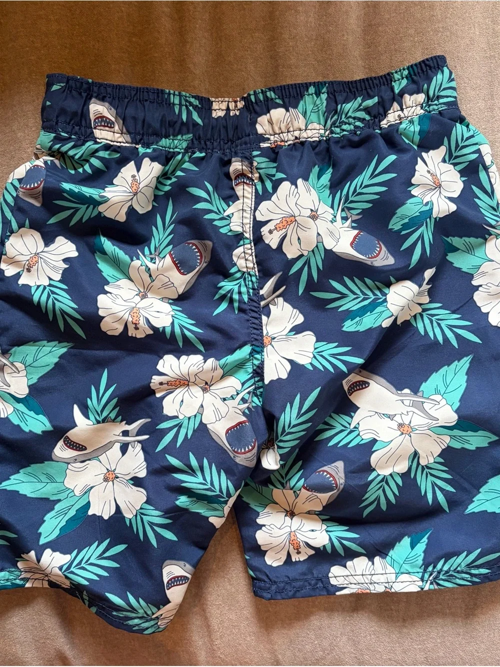 Youth Navy Floral Swim Shorts